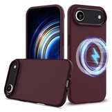 iPhone 17 Air Hoesje Flexibel siliconen Backcover met MagSafe ondersteuning - Bordeaux Rood