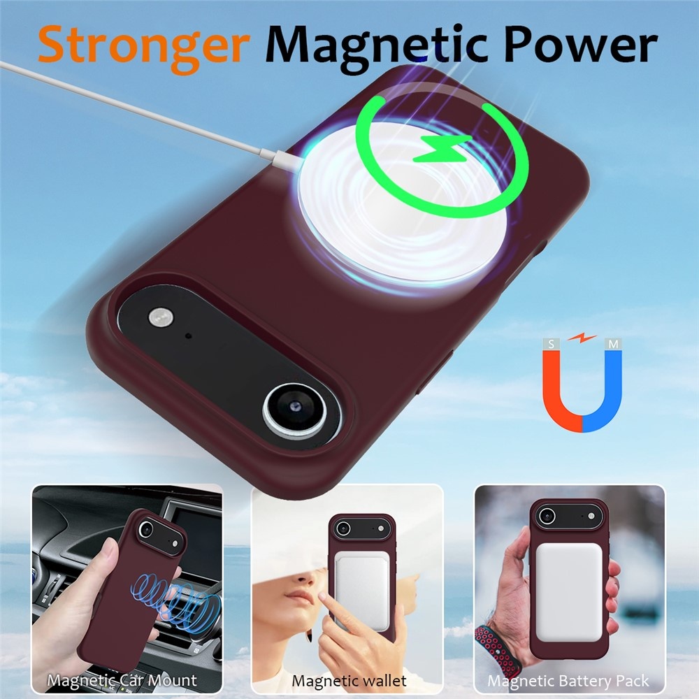iPhone 17 Air Hoesje Flexibel siliconen Backcover met MagSafe ondersteuning - Bordeaux Rood