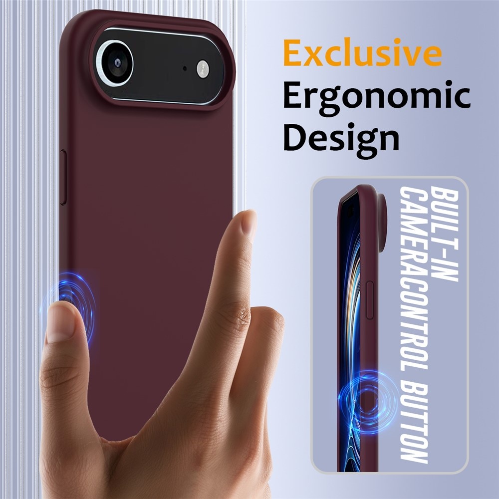 iPhone 17 Air Hoesje Flexibel siliconen Backcover met MagSafe ondersteuning - Bordeaux Rood