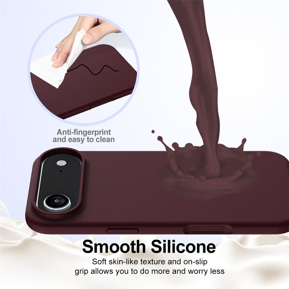 iPhone 17 Air Hoesje Flexibel siliconen Backcover met MagSafe ondersteuning - Bordeaux Rood