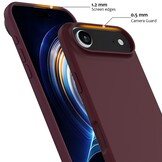 iPhone 17 Air Hoesje Flexibel siliconen Backcover met MagSafe ondersteuning - Bordeaux Rood