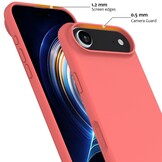 iPhone 17 Air Hoesje Flexibel siliconen Backcover met MagSafe ondersteuning - Roze