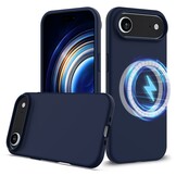 iPhone 17 Air Hoesje Flexibel siliconen Backcover met MagSafe ondersteuning - Donkerblauw