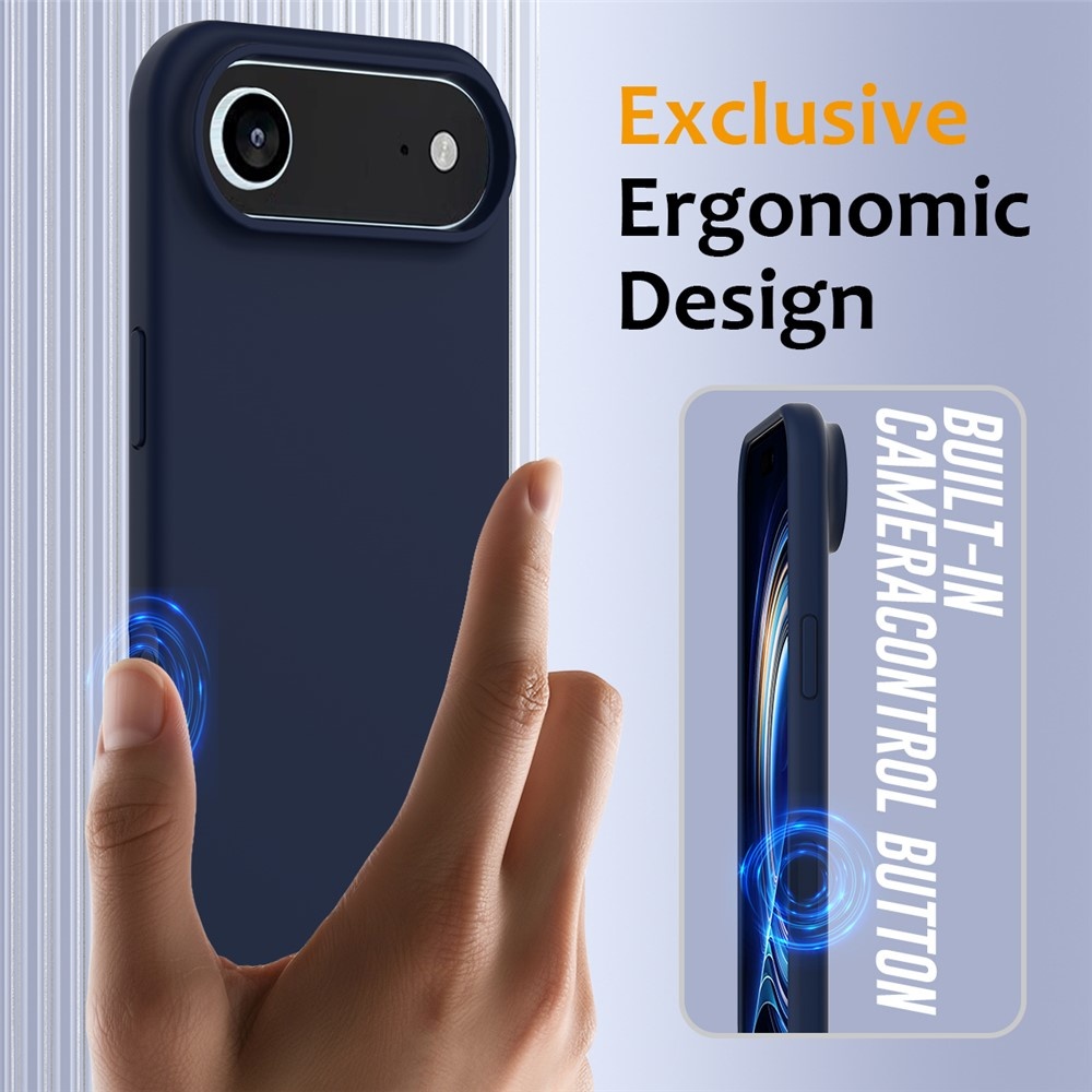 iPhone 17 Air Hoesje Flexibel siliconen Backcover met MagSafe ondersteuning - Donkerblauw