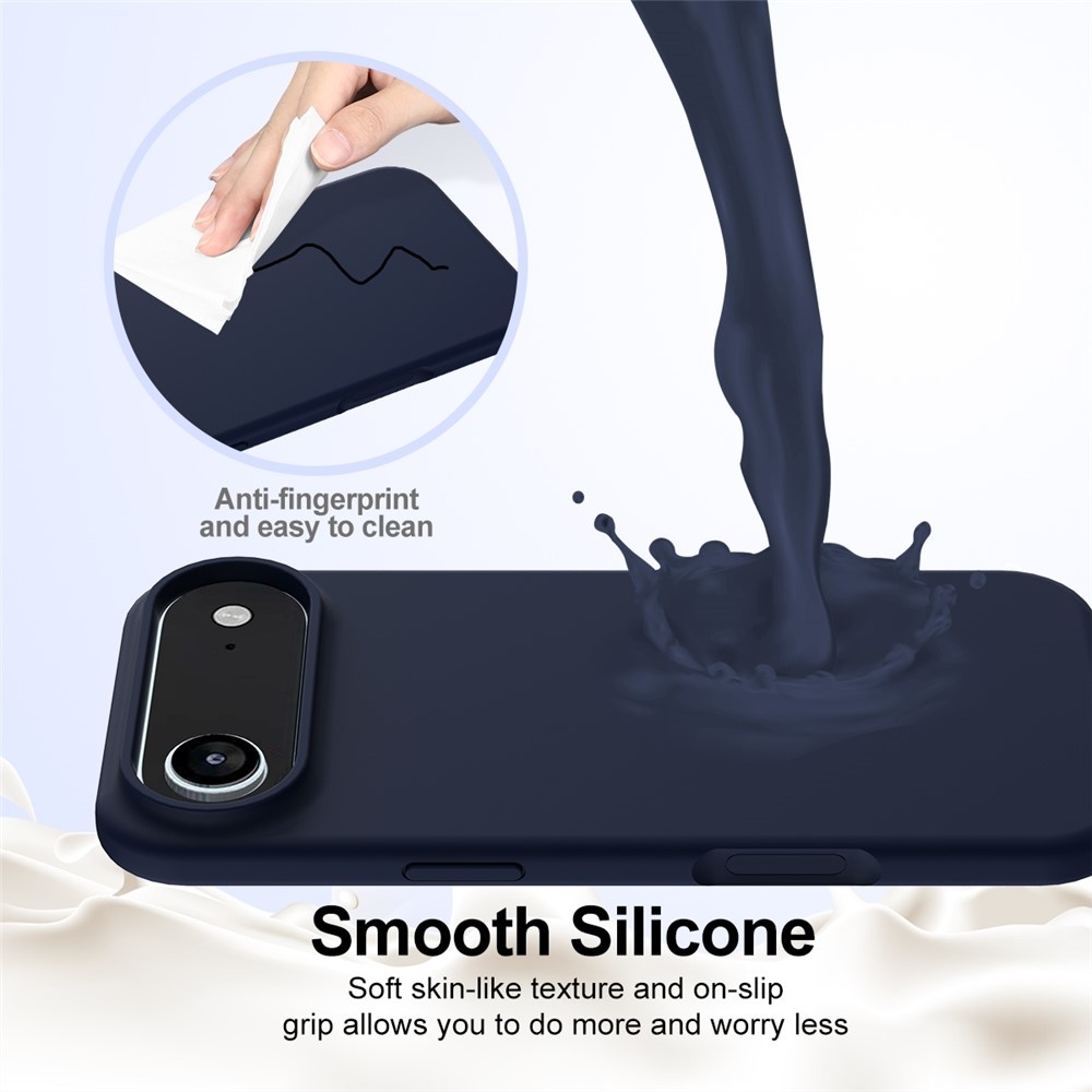 iPhone 17 Air Hoesje Flexibel siliconen Backcover met MagSafe ondersteuning - Donkerblauw