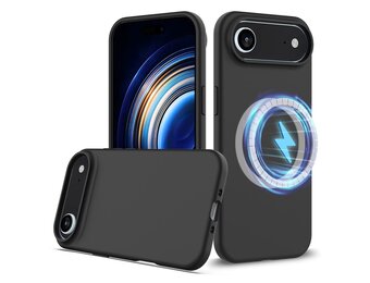 Lunso iPhone 17 Air hoesje - Flexibel siliconen Backcover met MagSafe - Zwart