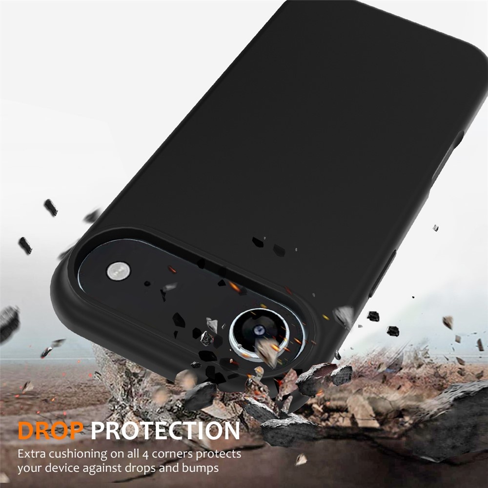 iPhone 17 Air Hoesje Flexibel siliconen Backcover met MagSafe ondersteuning - Zwart