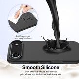 iPhone 17 Air Hoesje Flexibel siliconen Backcover met MagSafe ondersteuning - Zwart