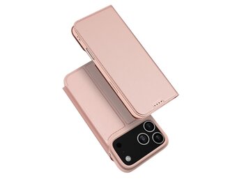Dux Ducis iPhone 17 Pro hoesje - Slim bookcase - Rose Goud