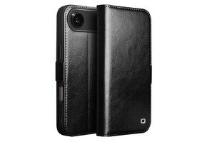 Qialino iPhone 17 Air hoesje - Leren bookcase - Zwart