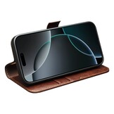 iPhone 17 leren bookcase hoesje - Bruin