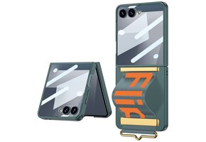 Lunso Samsung Galaxy Z Flip 7 backcover hoesje met Polsband - Groen