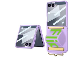 Lunso Samsung Galaxy Z Flip 7 backcover hoesje met Polsband - Lila