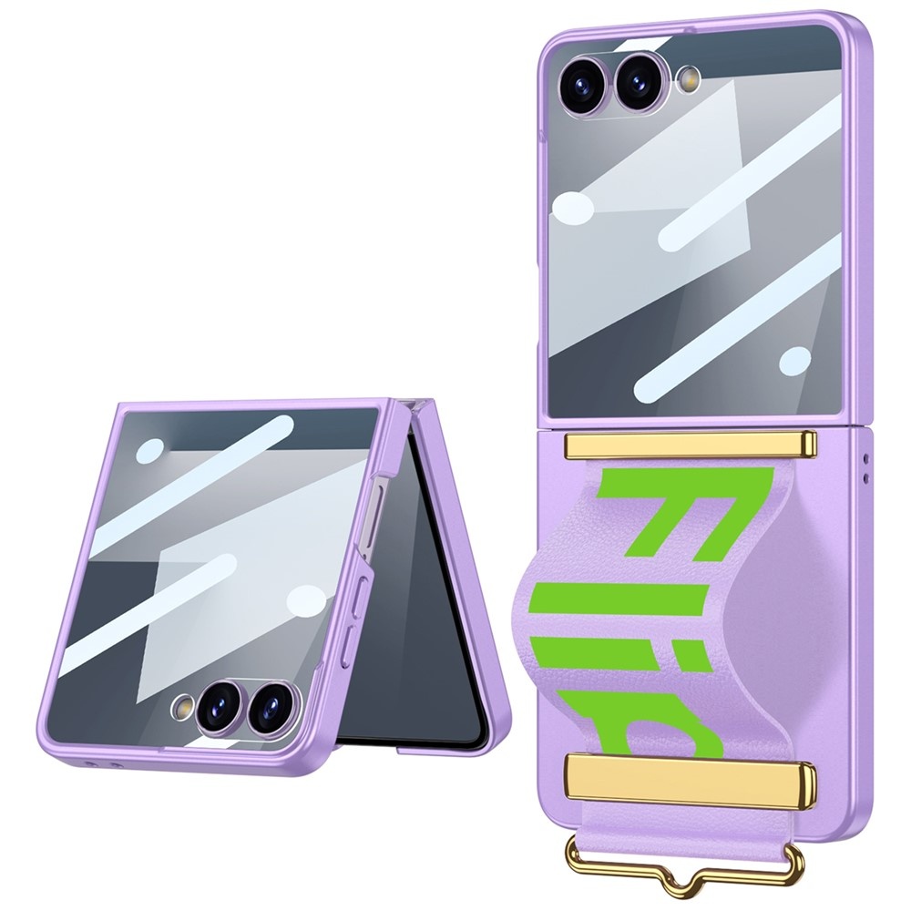 Lunso Samsung Galaxy Z Flip 7 backcover hoesje met Polsband - Lila