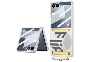 Lunso Samsung Galaxy Z Flip 7 backcover hoesje met Polsband - Wit