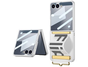 Lunso Samsung Galaxy Z Flip 7 backcover hoesje met Polsband - Wit