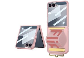 Lunso Samsung Galaxy Z Flip 7 backcover hoesje met Polsband - Lichtroze