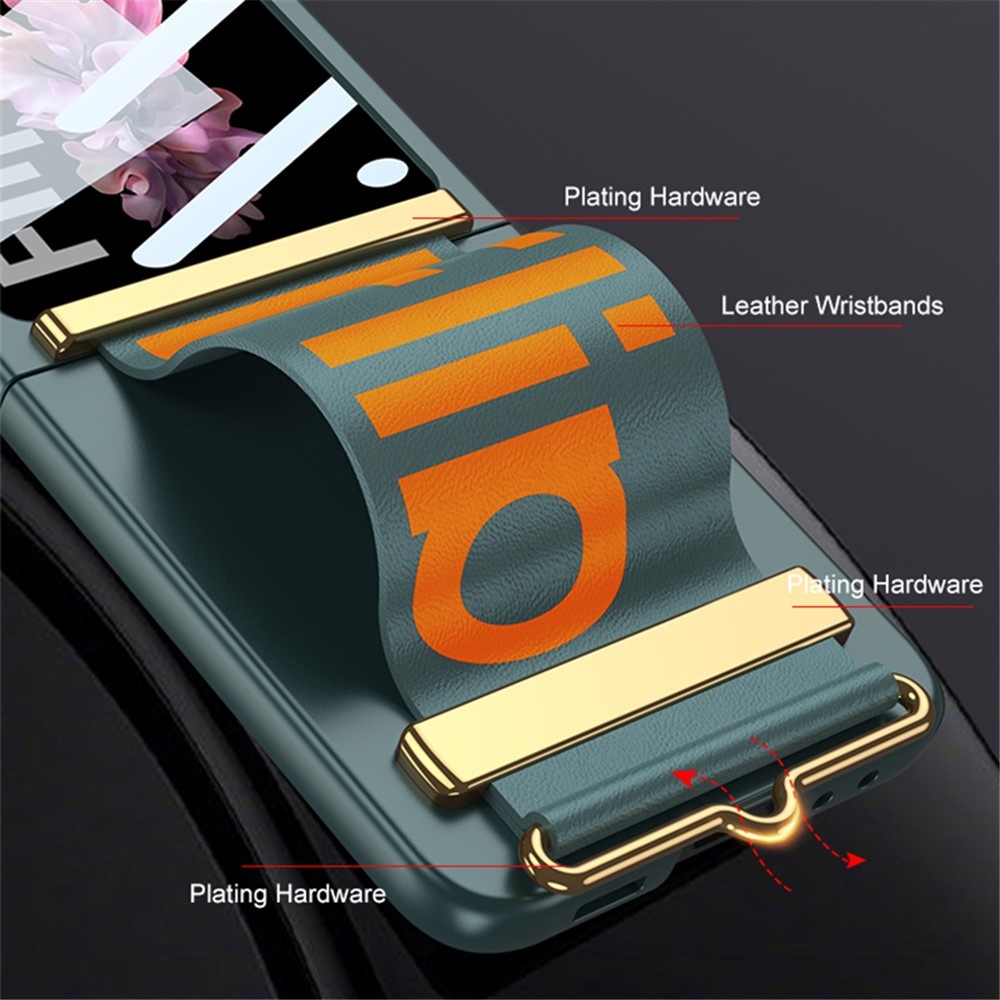 Samsung Galaxy Z Flip 7 FE / Z Flip6 hoesje backcover met Polsband en een screenprotector - Groen