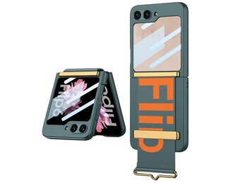 Lunso Samsung Galaxy Z Flip 7 FE / Z Flip6 backcover hoesje met Polsband - Groen