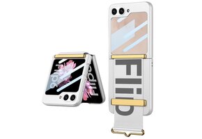 Lunso Samsung Galaxy Z Flip 7 FE / Z Flip6 backcover hoesje met Polsband - Wit