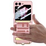 Samsung Galaxy Z Flip 7 FE / Z Flip6 hoesje backcover met Polsband en een screenprotector - Wit