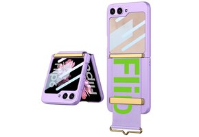 Lunso Samsung Galaxy Z Flip 7 FE / Z Flip6 backcover hoesje met Polsband - Lila