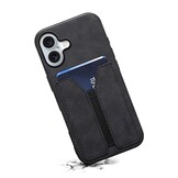 iPhone 17 hoesje Backcover met kaarthouder - Zwart