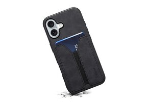 Denior iPhone 17 hoesje - Backcover met kaarthouder - Zwart