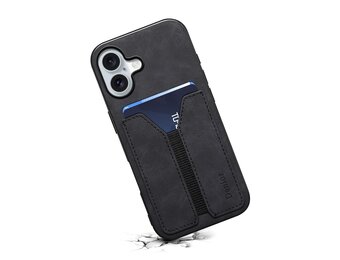 Denior iPhone 17 hoesje - Backcover met kaarthouder - Zwart