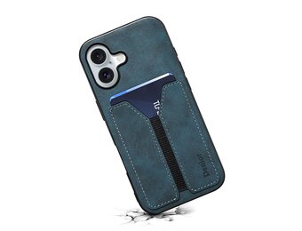Denior iPhone 17 hoesje - Backcover met kaarthouder - Blauw