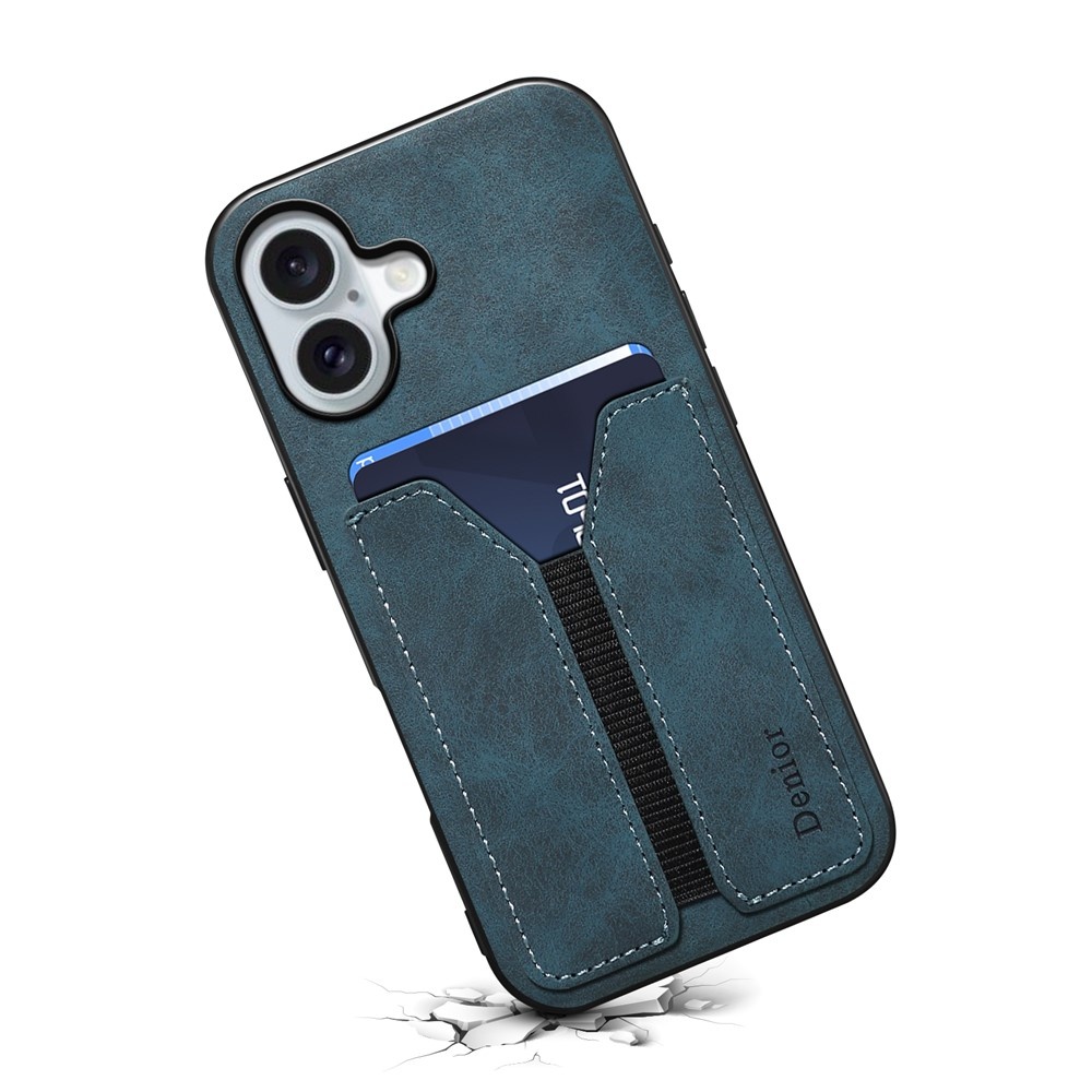 iPhone 17 hoesje Backcover met kaarthouder - Blauw