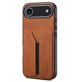 iPhone 17 Air hoesje Backcover met kaarthouder - Bruin