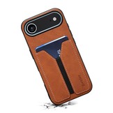 iPhone 17 Air hoesje Backcover met kaarthouder - Bruin