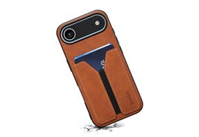 Denior iPhone 17 Air hoesje - Backcover met kaarthouder - Bruin