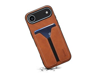 Denior iPhone 17 Air hoesje - Backcover met kaarthouder - Bruin