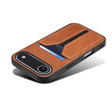 iPhone 17 Air hoesje Backcover met kaarthouder - Bruin