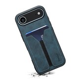 iPhone 17 Air hoesje Backcover met kaarthouder - Blauw