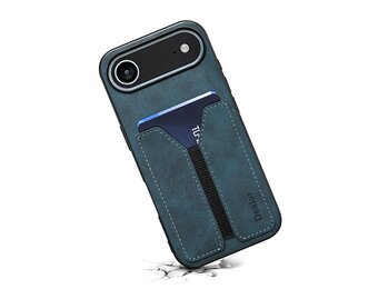 Denior iPhone 17 Air hoesje - Backcover met kaarthouder - Blauw