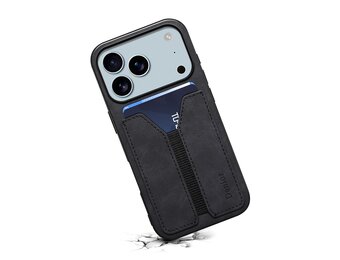 Denior iPhone 17 Pro hoesje - Backcover met kaarthouder - Zwart