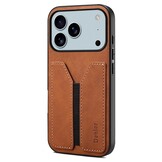 iPhone 17 Pro Max hoesje Backcover met kaarthouder - Bruin