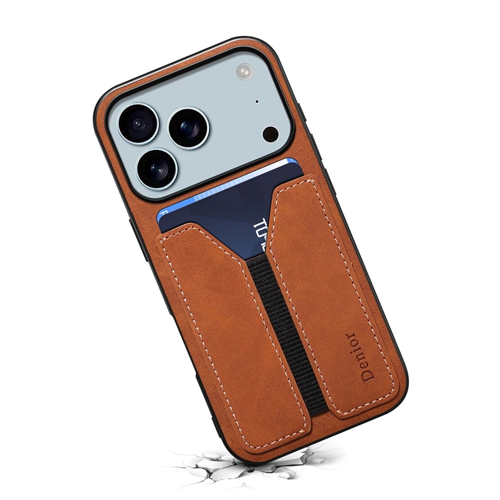Denior iPhone 17 Pro Max hoesje - Backcover met kaarthouder - Bruin