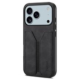 iPhone 17 Pro Max hoesje Backcover met kaarthouder - Zwart