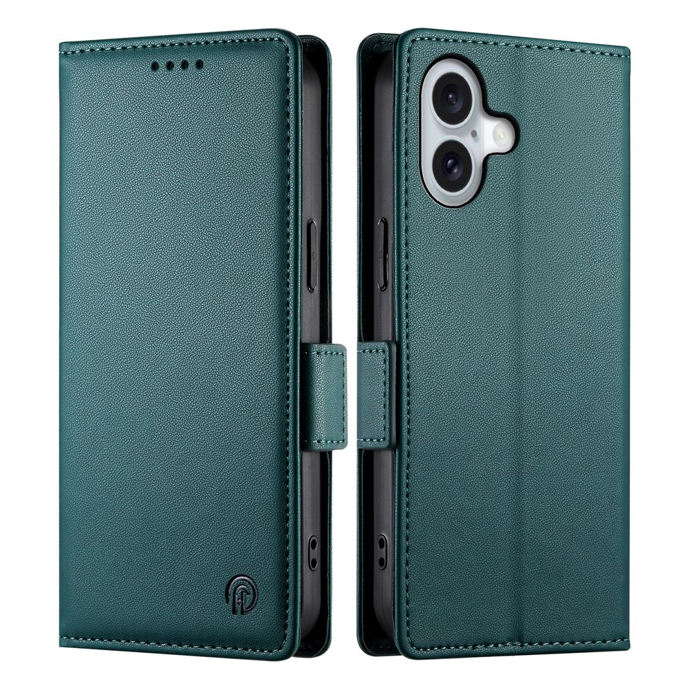 iPhone 17 PU leren Bookcase met ruimte voor pasjes - Groen