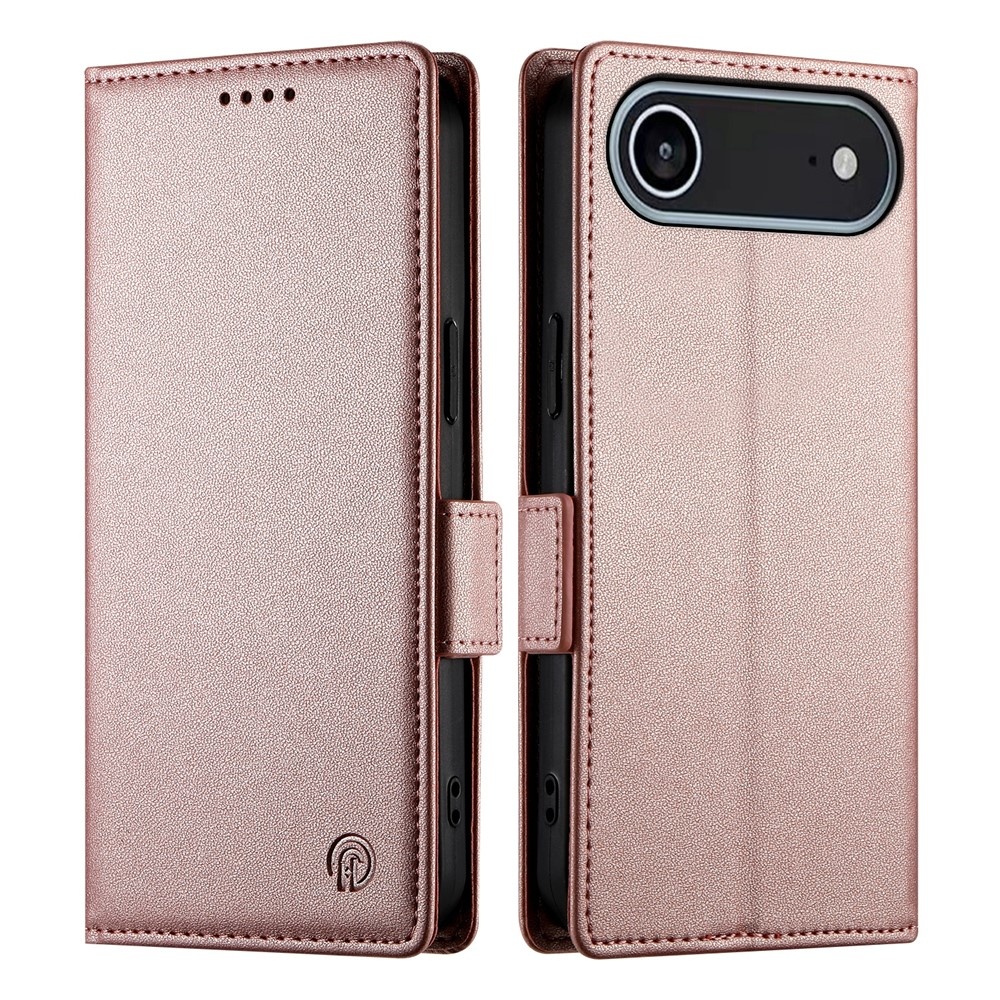 iPhone 17 Air PU leren Bookcase met ruimte voor pasjes - Rose Goud
