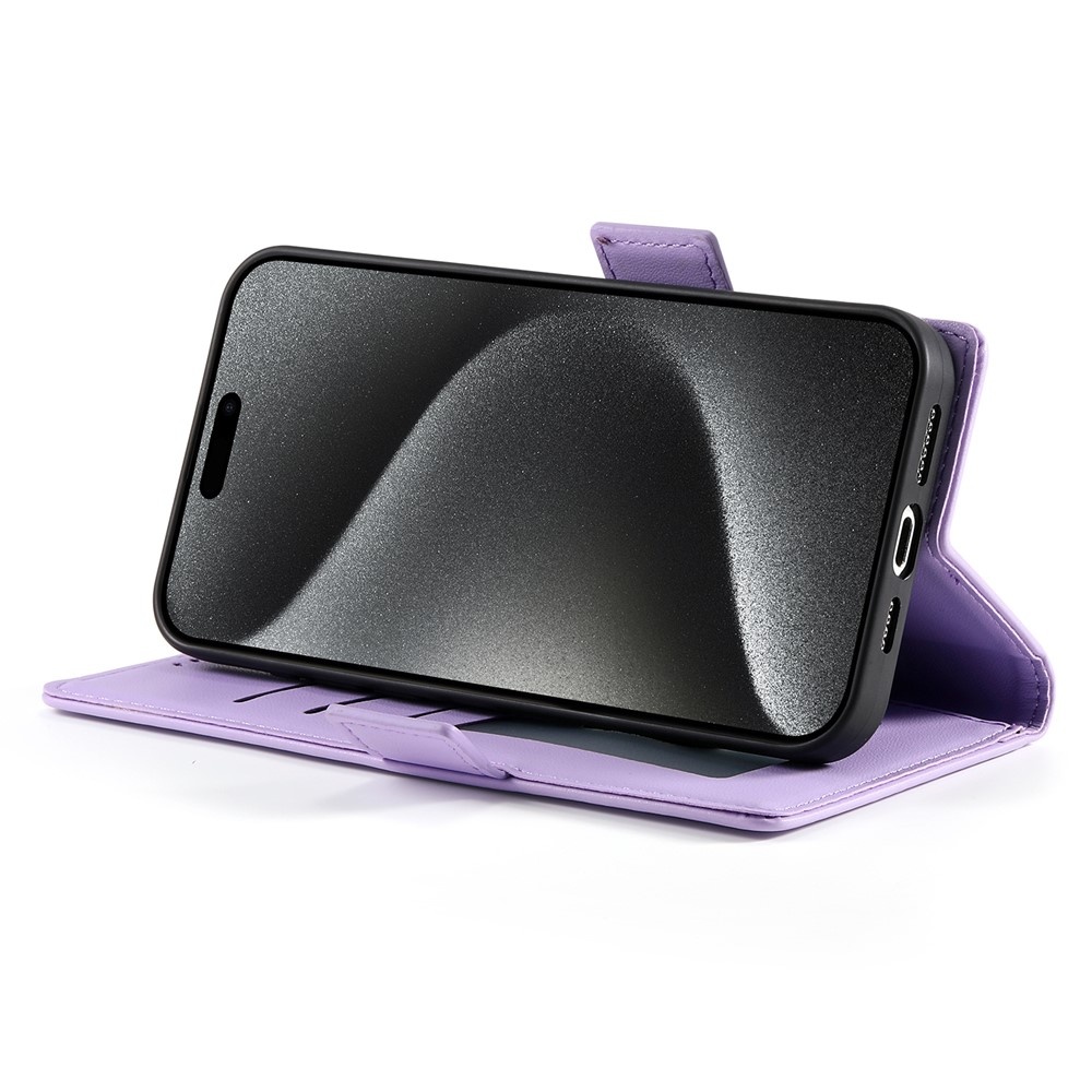 iPhone 17 Air PU leren Bookcase met ruimte voor pasjes - Lila