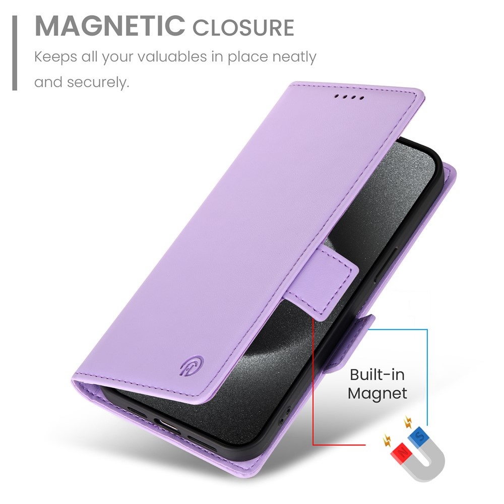 iPhone 17 Air PU leren Bookcase met ruimte voor pasjes - Lila