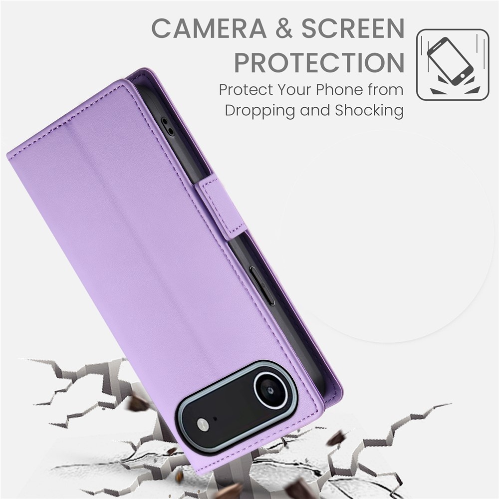 iPhone 17 Air PU leren Bookcase met ruimte voor pasjes - Lila