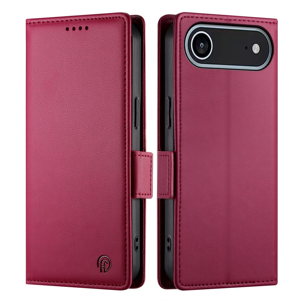iPhone 17 Air PU leren Bookcase met ruimte voor pasjes - Rood