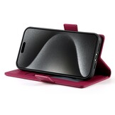 iPhone 17 Air PU leren Bookcase met ruimte voor pasjes - Rood