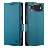 iPhone 17 Air PU leren Bookcase met ruimte voor pasjes - Blauw